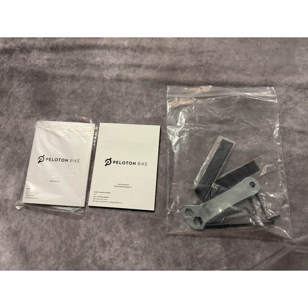 Peloton Bike Tool Kit w/ User Manual, Silver/Black Metal & Plastic Tools